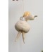 girl Muff (handwarmer) Antique Christmas Spun-Cotton Ornament Made in USSR 1940