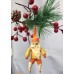 girl Muff (handwarmer) Antique Christmas Spun-Cotton Ornament Made in USSR 1940