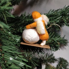 Girl Antique Christmas Spun-Cotton Ornament Made in USSR 1940 Girl Antique Christmas Spun-Cotton Ornament Made in USSR 1940