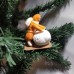 Girl Antique Christmas Spun-Cotton Ornament Made in USSR 1940