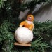Girl Antique Christmas Spun-Cotton Ornament Made in USSR 1940