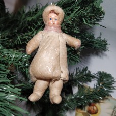 Girl Antique Christmas Spun-Cotton Ornament Made in USSR 1940 Girl Antique Christmas Spun-Cotton Ornament Made in USSR 1940