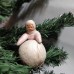 Girl Antique Christmas Spun-Cotton Ornament Made in USSR 1940