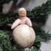 Girl Antique Christmas Spun-Cotton Ornament Made in USSR 1940