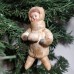 girl Muff (handwarmer) Antique Christmas Spun-Cotton Ornament Made in USSR 1940
