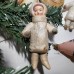 Girl Antique Christmas Spun-Cotton Ornament Made in USSR 1940