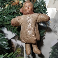 Girl Antique Christmas Spun-Cotton Ornament Made in USSR 1940 Girl Antique Christmas Spun-Cotton Ornament Made in USSR 1940