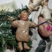 Girl Antique Christmas Spun-Cotton Ornament Made in USSR 1940
