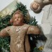 Girl Antique Christmas Spun-Cotton Ornament Made in USSR 1940