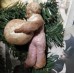 Girl Antique Christmas Spun-Cotton Ornament Made in USSR 1940