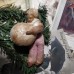 Girl Antique Christmas Spun-Cotton Ornament Made in USSR 1940