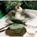 Bunny Rabbit in Cabbage Russian Antique Spun-Cotton Christmas ornament 1950s