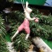 Hare with a knapsack Antique Spun-Cotton Christmas ornament Made in USSR 1950s