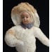 Boy in Sun Hat Antique Russian Christmas Spun-Cotton Ornament Made in USSR 1960.