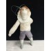 Boy in Sun Hat Antique Russian Christmas Spun-Cotton Ornament Made in USSR 1960.