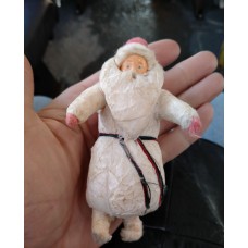 Father Frost Antique Russian Christmas Spun-Cotton Ornament Made in USSR 1960.