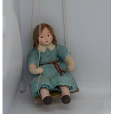Girl on a Swing Russian Christmas Spun-Cotton Ornament