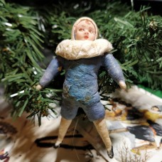 acrobat  Antique Russian Christmas Spun-Cotton Ornament Made in USSR 1960.