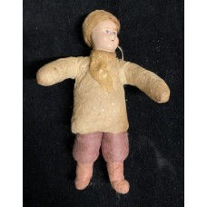 Boy Antique Russian Christmas Spun-Cotton Ornament Made in USSR 1960