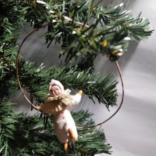 Acrobat with Hoop Christmas Spun-Cotton Ornament Made in USSR 1960
