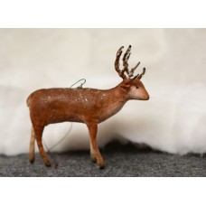 Reindeer Russian Christmas Spun-Cotton Ornament