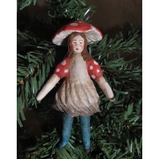 Girl in Fly Agaric costume Russian Christmas Spun-Cotton Ornament Girl in Fly Agaric costume Russian Christmas Spun-Cotton Ornament