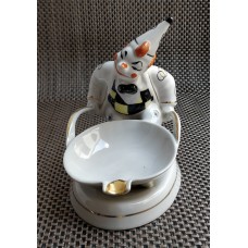 Woodcutter with pipe Polonne porcelain figurine Made in USSR Ukraina 1950s