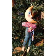 Peasant woman in winter outfit Russian Spun-Cotton Christmas ornament