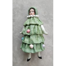 Girl in Christmas Tree Costume Unique Russian Christmas Spun-Cotton Ornament Girl in Christmas Tree Costume Unique Russian Christmas Spun-Cotton Ornament