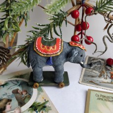 circus elephant Vintage Style Russian Christmas Spun-Cotton Ornament circus elephant Vintage Style Russian Christmas Spun-Cotton Ornament