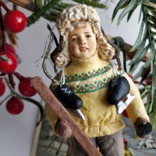 Hockey Play Unique Christmas Spun-Cotton Ornament
