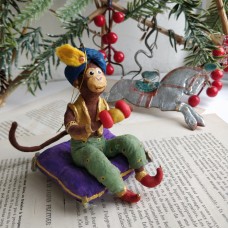 Monkey with accordion Vintage Style Russian Christmas