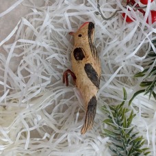 Woodpecker Antique Christmas Spun-Cotton Ornament Made in USSR 1940s