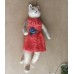 Fashion Cat Rare Antique Style Christmas Spun-Cotton Ornament
