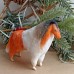 Mother Goat with  cabbage Vintage Style Russian Christmas Spun-Cotton Ornament