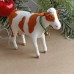 Cow | White-red Cow | Antique style | Unique Christmas Spun-Cotton Ornament