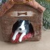 Dog House Antique Style Christmas Spun-Cotton Ornament