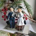 Schoolkids 2 Vintage Style Russian Christmas Spun-Cotton Ornaments