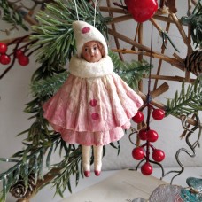 Bunny with Carrot Russian Christmas Spun-Cotton Ornament Bunny with Carrot Russian Christmas Spun-Cotton Ornament