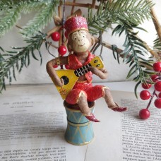 Peasant woman in winter outfit Russian Spun-Cotton Christmas ornament