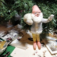 Dwarf Rare Antique Christmas Spun-Cotton Ornament Made in USSR 1950