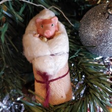 Mister Moon Man Unique Russian Christmas Spun-Cotton Ornament