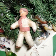 Mister Moon Man Unique Russian Christmas Spun-Cotton Ornament