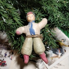Mister Moon Man Unique Russian Christmas Spun-Cotton Ornament