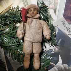 Mister Moon Man Unique Russian Christmas Spun-Cotton Ornament