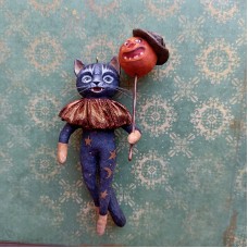 Mister Moon Man Unique Russian Christmas Spun-Cotton Ornament