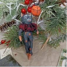 Mister Moon Man Unique Russian Christmas Spun-Cotton Ornament