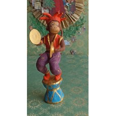 Monkey with cymbals Antique Style Christmas Spun-Cotton Ornament