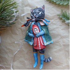 Mister Moon Man Unique Russian Christmas Spun-Cotton Ornament