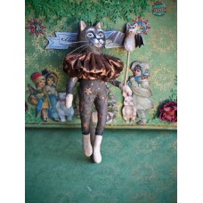 Cat with Bat Christmas Spun-Cotton Ornament Cat with Bat Christmas Spun-Cotton Ornament